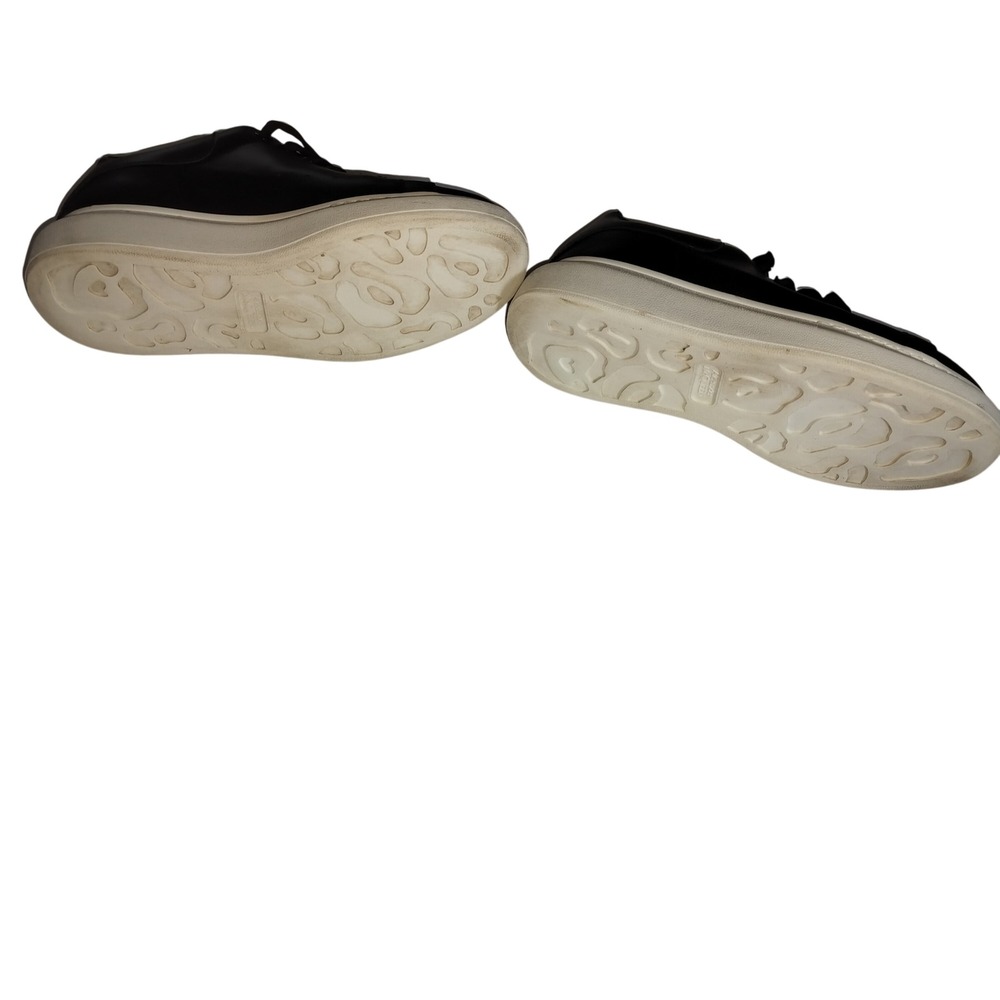 Alexander McQuee Oversized Sneakers Black Leather White Sole Womens Luxury Shoes - Picture 6 of 13